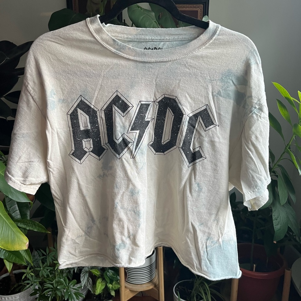 tie-dye acdc cropped shirt
